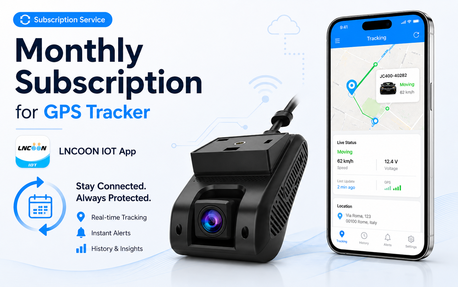 LNCOON IOT App GPS tracker subscription